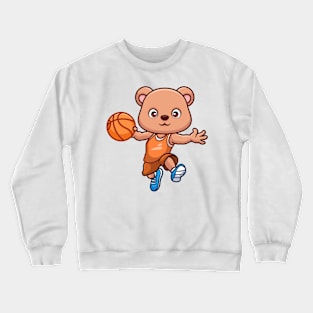 Basketball Bear Cute Cartoon Crewneck Sweatshirt